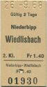 Niederbipp Wiedlisbach - Fahrkarte