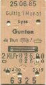 Lyss Gunten via Thun Bus/Schiff retour - Fahrkarte