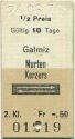 Galmiz Murten Kerzers retour - Fahrkarte