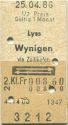Lyss Wynigen via Zollikofen retour - Fahrkarte
