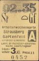 Arbeiterwochenkarte - Strausberg - Gartenfeld - S-Bahnverkehr 3.Kl. - Fahrkarte 1935