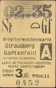 Arbeiterwochenkarte - Strausberg - Gartenfeld - S-Bahnverkehr 3.Kl. - Fahrkarte 1935