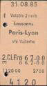 Lausanne Paris-Lyon via Vallorbe - 2. Cl. Fr. 67.00 - Fahrkarte 1985
