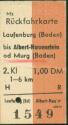 Rückfahrkarte - Laufenburg Murg - Fahrkarte 1968