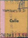 Hamburg Celle - Rückfahrt - Fahrkarte 1970