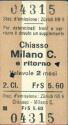 Chiasso Milano C. und zurück - Fahrkarte 1963