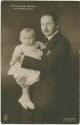 Postkarte - Prinz August Wilhelm mit seinem Sohn