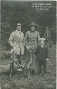Unser Kronprinzenpaar mit dem ältesten Sohn auf der Jagd - Foto-AK