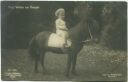 Postkarte - Prinz Wilhelm von Preussen mit Pony