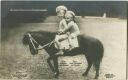 Postkarte - Prinz Wilhelm und Louis Ferdinand von Preussen auf einem Pony