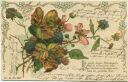 Postkarte - Blumen - Brombeeren ca. 1900 - Prägedruck