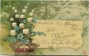 Postkarte - Maiglöckchen - Prägedruck - Namenskarte Margaretha