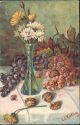 Postkarte - Blumen - Trauben - Nüsse - signiert L. G. Reckling