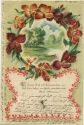 Postkarte - Blumen - Flusslandschaft - Spruch