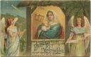 Ansichtskarte - Fröhliche Weihnachten - Engel - Maria mit Kind