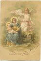Ansichtskarte - Bonnes Fetes - Maria mit Kind - Engel