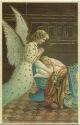 Postkarte - Engel - Kind im Bett - Nachtgebet