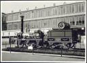 Adler mit Tender vor dem Kasseler Hauptbahnhof - 100 Jahre deutsche Eisenbahn-Reklame