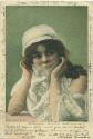 Postkarte - Junge Frau mit Schleier