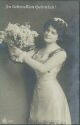 Ansichtskarte - Frau mit Blumen