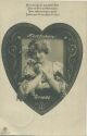 Postkarte - Herzlichen Gruss - Frau mit Blumen im Haar