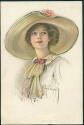Ansichtskarte - Frau mit Hut