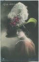 Postkarte - Hutmode 1909 - Perlenbesatz
