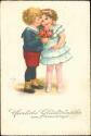 Postkarte - Geburtstag - Mädchen mit Junge