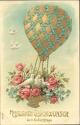 Postkarte - Geburtstag - Ballon - Tauben