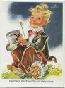 Junge mit Frack Zylinder und Blumen - Koli-Karte