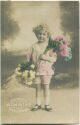 Postkarte - Mädchen mit Blumen