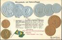 Postkarte - Münzenkarte - Nationalflagge - Brasilien