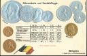 Postkarte - Münzenkarte - Handelsflagge - Belgien