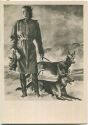 Postkarte - Jul. Engelhard - Mädchen mit Hunden