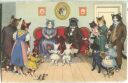 Postkarte - Vermenschlichte Katzen - Goldene Hochzeit