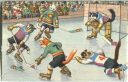 Postkarte - Vermenschlichte Katzen - Eishockey