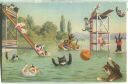 Postkarte - Vermenschlichte Katzen