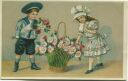 Postkarte - Kinder - Blumen