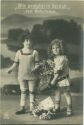Kinder mit Blumen - Foto-AK