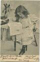 Postkarte - Mädchen beim Lesen