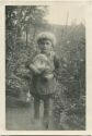 kleines Mädchen mit dem Osterhasen 1930 - Foto-AK