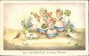 Postkarte - Namenstag - Kinder - Blumen
