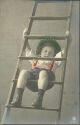 Ansichtskarte - Junge auf der Leiter - coloriert