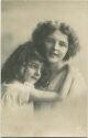 Postkarte - Jeune femme - fillette
