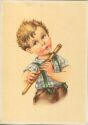 Junge mit einer Flöte - Künstlerkarte
