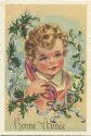 Postkarte - Bonne Annee - Junge am Telefon
