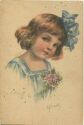 Ella - Mädchen mit Veilchenstrauß - Künstlerkarte