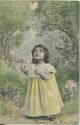 kleines Mädchen mit Schmetterling - Künstlerkarte