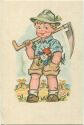 Postkarte - Kleiner Bauer - Junge mit Sense