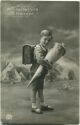 Postkarte - Junge mit Schultüte